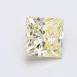1.08ct PRINCESS Fancy Light Yellow VVS2 Coloured Lab diamond