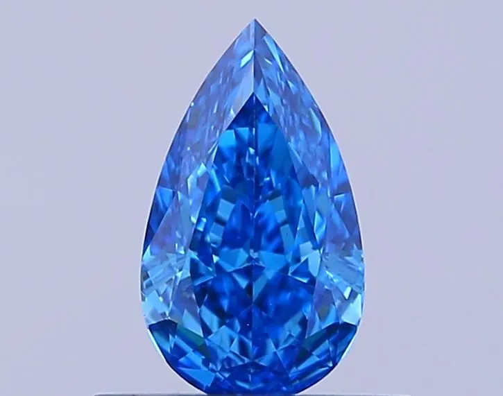 0.50ct PEAR Fancy Vivid Blue VS1 Coloured Lab diamond