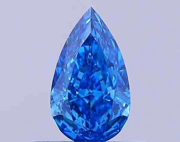 0.5ct PEAR Fancy Vivid Blue VS1 Coloured Lab diamond