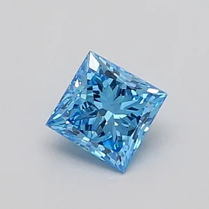 0.42ct PRINCESS Fancy Vivid Blue VVS2 Coloured Lab diamond