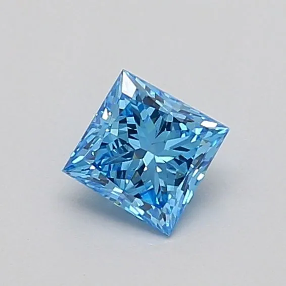 0.42ct PRINCESS Fancy Vivid Blue VVS2 Coloured Lab diamond