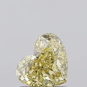 1.09ct HEART Fancy Vivid Yellow VS1 Coloured Lab diamond