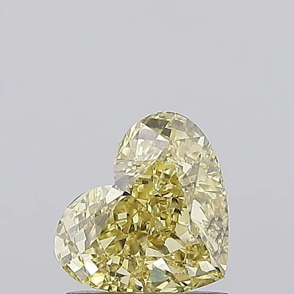 1.09ct HEART Fancy Vivid Yellow VS1 Coloured Lab diamond