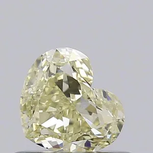 0.51ct HEART Fancy Light Yellow VVS2 Coloured Lab diamond
