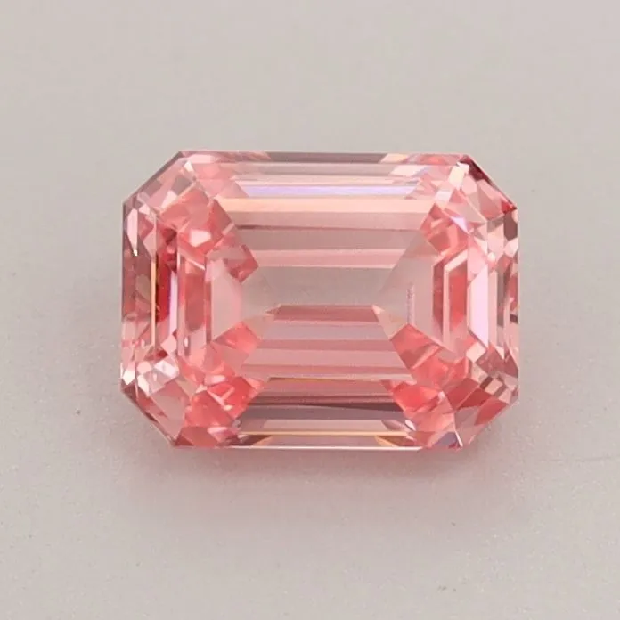 0.73ct EMERALD Fancy Vivid Pink VS2 Coloured Lab diamond