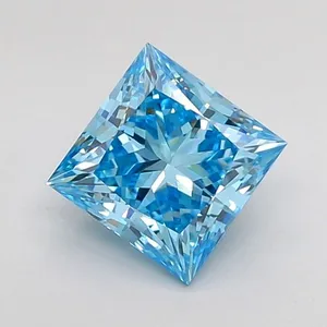 1.09ct PRINCESS Fancy Vivid Blue VVS2 Coloured Lab diamond