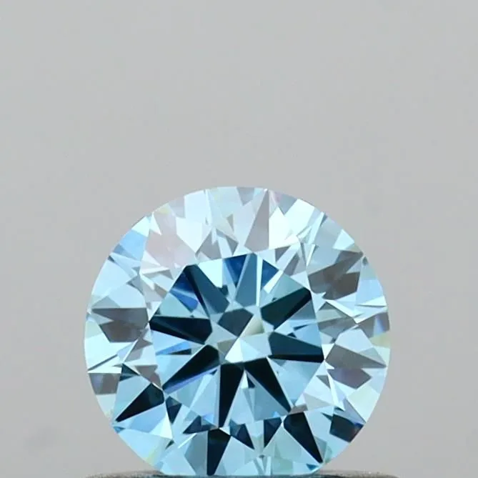 0.52ct ROUND Fancy Vivid Blue VVS2 Coloured Lab diamond