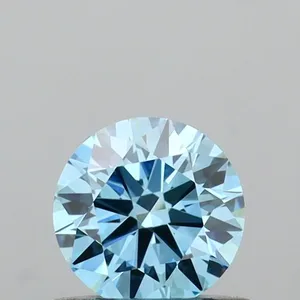 0.52ct ROUND Fancy Vivid Blue VVS2 Coloured Lab diamond