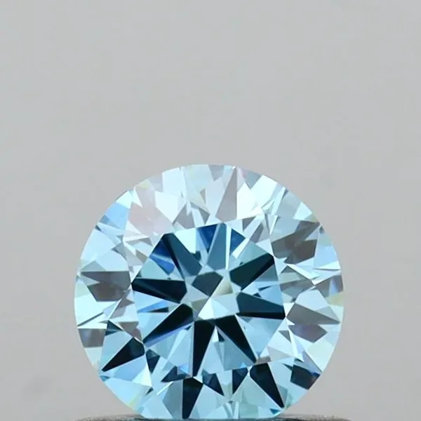 0.52ct ROUND Fancy Vivid Blue VVS2 Coloured Lab diamond