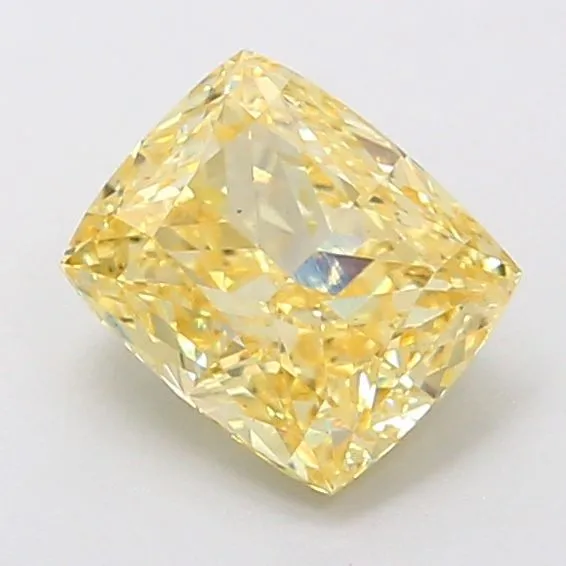 1.47ct CUSHION Fancy Intense Yellow SI1 Coloured Lab diamond