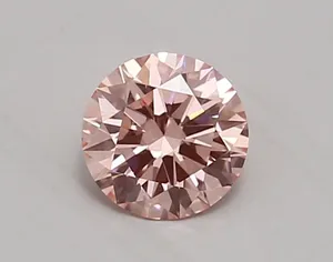 0.8ct ROUND Fancy Vivid Pink VVS2 Coloured Lab diamond