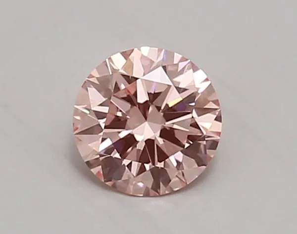 0.8ct ROUND Fancy Vivid Pink VVS2 Coloured Lab diamond