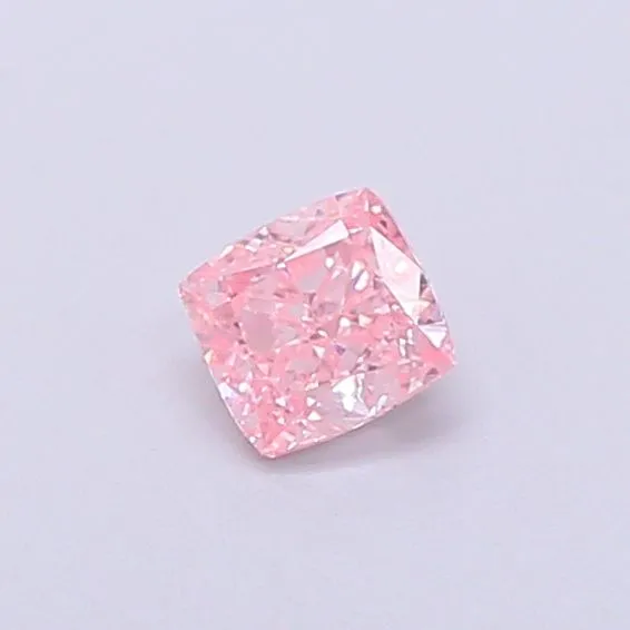 0.35ct CUSHION Fancy Vivid Pink VVS2 Coloured Lab diamond