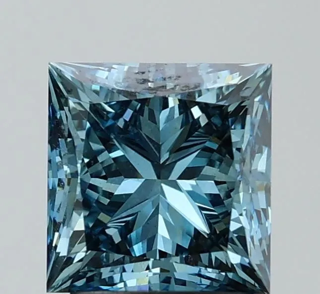 2.58ct PRINCESS Fancy Vivid Blue VS1 Coloured Lab diamond