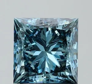 2.58ct PRINCESS Fancy Vivid Blue VS1 Coloured Lab diamond