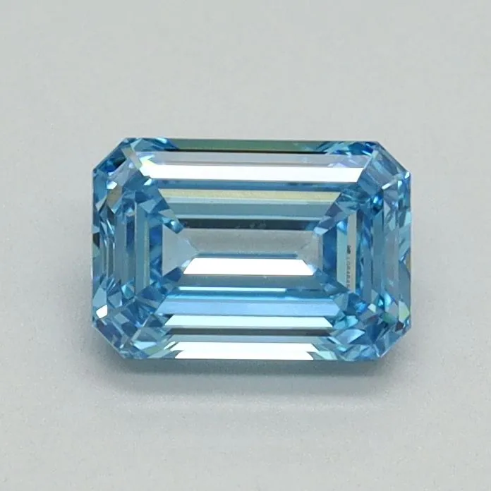 0.70ct EMERALD Fancy Vivid Blue VVS2 Coloured Lab diamond