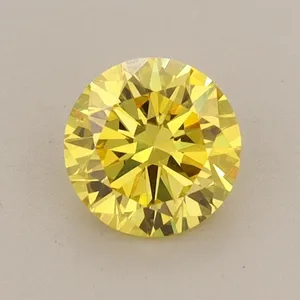 0.72ct ROUND Fancy Vivid Yellow VVS2 Coloured Lab diamond