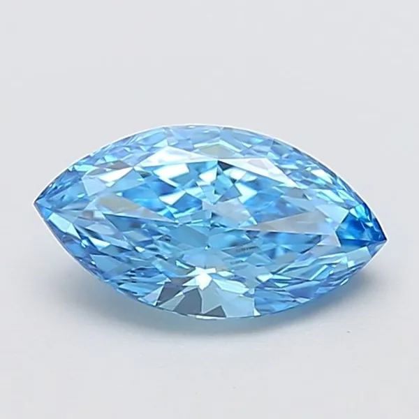 1.67ct MARQUISE Fancy Vivid Blue VVS2 Coloured Lab diamond