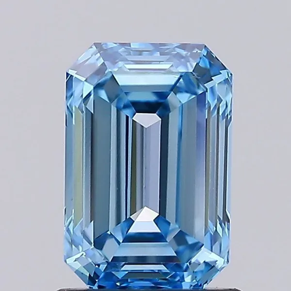 1.48ct EMERALD Fancy Intense Blue VS1 Coloured Lab diamond