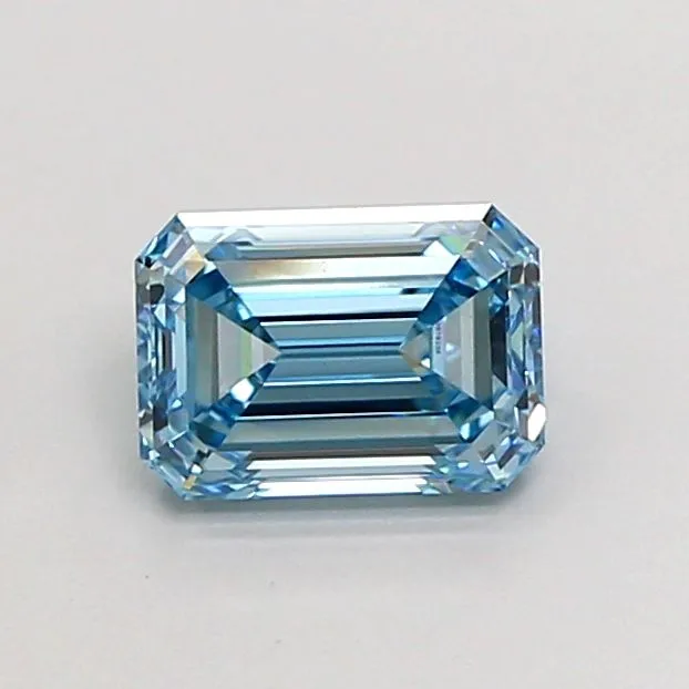 1.11ct EMERALD Fancy Vivid Blue VVS2 Coloured Lab diamond