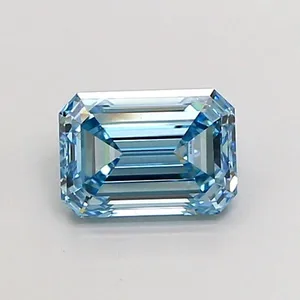 1.11ct EMERALD Fancy Vivid Blue VVS2 Coloured Lab diamond