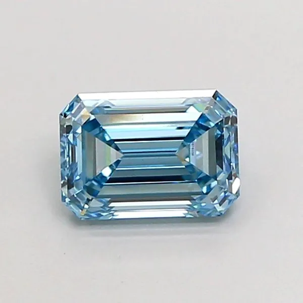 1.11ct EMERALD Fancy Vivid Blue VVS2 Coloured Lab diamond