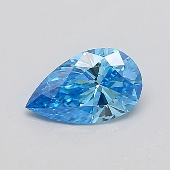 0.37ct PEAR Fancy Vivid Blue VS1 Coloured Lab diamond