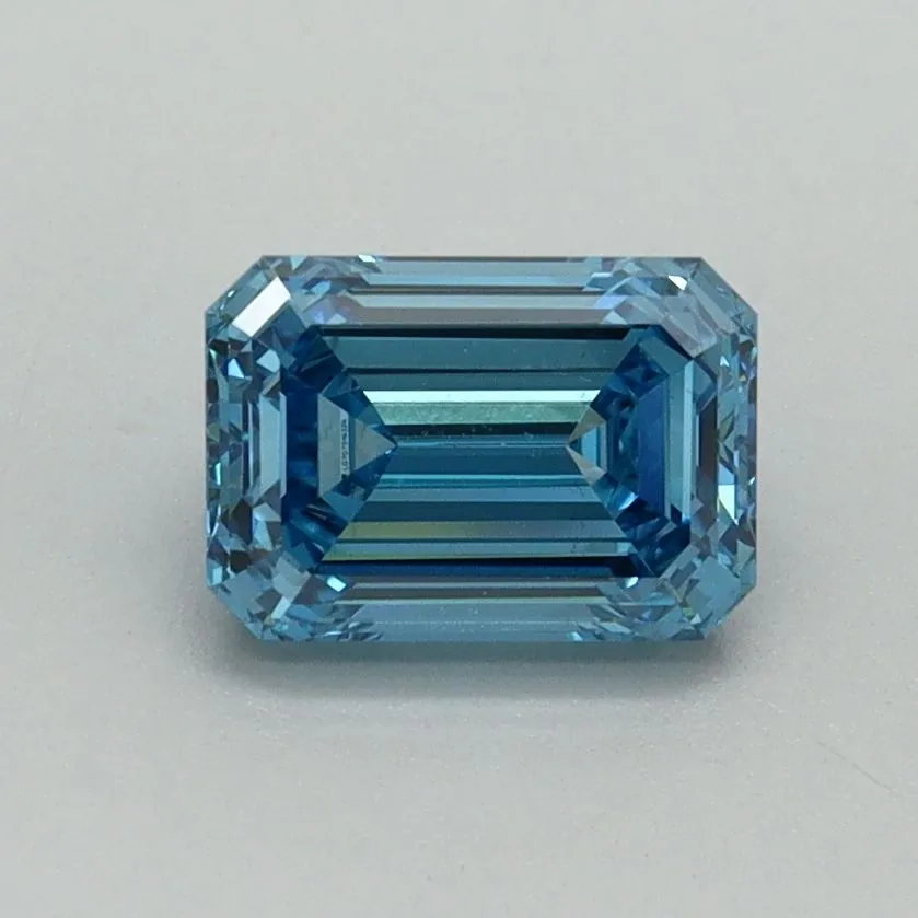 1.02ct EMERALD Fancy Vivid Blue VS1 Coloured Lab diamond