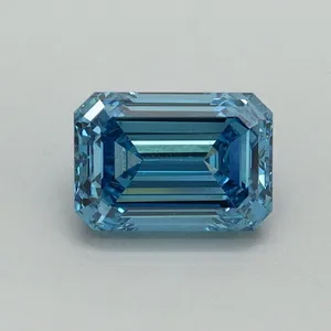 1.02ct EMERALD Fancy Vivid Blue VS1 Coloured Lab diamond