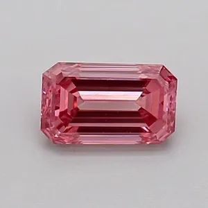 0.59ct EMERALD Fancy Vivid Pink VVS2 Coloured Lab diamond