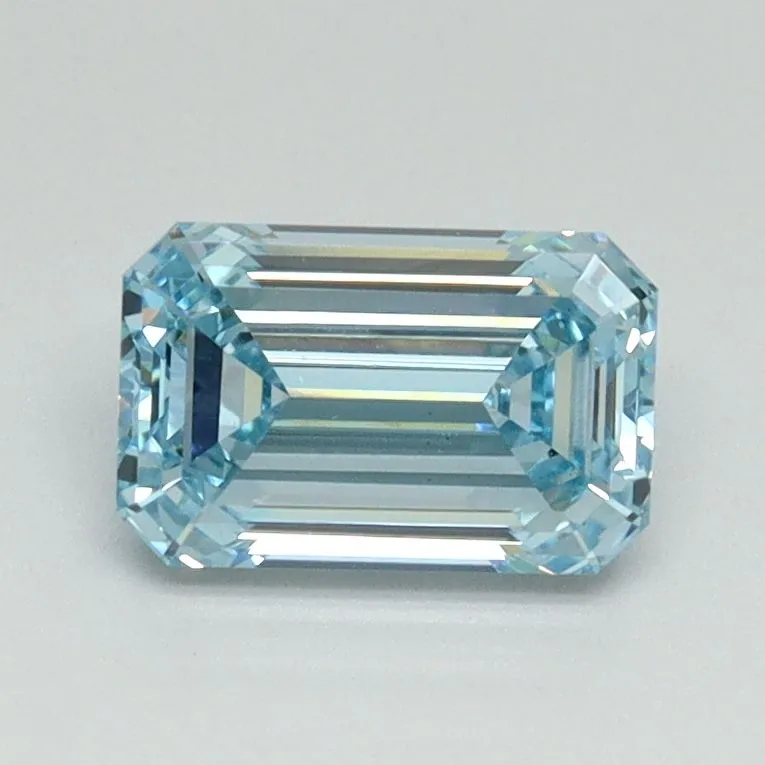 1.07ct EMERALD Fancy Intense Blue VVS2 Coloured Lab diamond