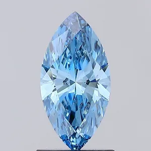1ct MARQUISE Fancy Vivid Blue VS2 Coloured Lab diamond