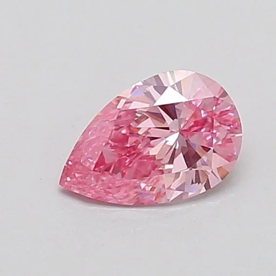 0.41ct PEAR Fancy Vivid Pink VS2 Coloured Lab diamond