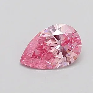 0.41ct PEAR Fancy Vivid Pink VS2 Coloured Lab diamond