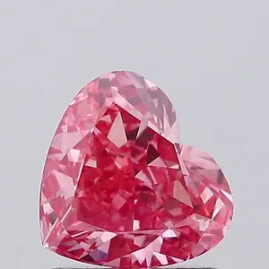 1.21ct HEART Fancy Vivid Pink VVS2 Coloured Lab diamond