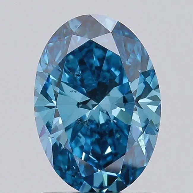 1.06ct OVAL Fancy Vivid Blue SI1 Coloured Lab diamond