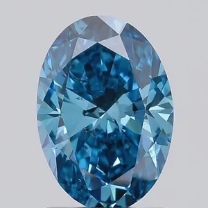 1.06ct OVAL Fancy Vivid Blue SI1 Coloured Lab diamond