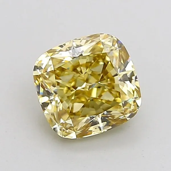 1.35ct CUSHION Fancy Light Yellow VS1 Coloured Lab diamond