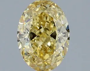 1.07ct OVAL Fancy Intense Yellow VVS2 Coloured Lab diamond