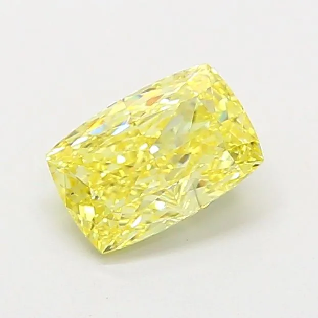 1.02ct CUSHION Fancy Vivid Yellow SI1 Coloured Lab diamond