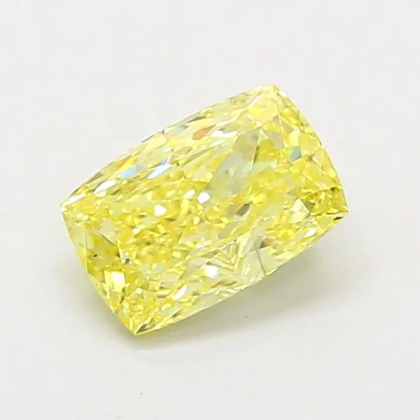 1.02ct CUSHION Fancy Vivid Yellow SI1 Coloured Lab diamond
