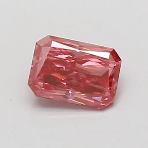 0.57ct RADIANT Fancy Vivid Pink VVS2 Coloured Lab diamond