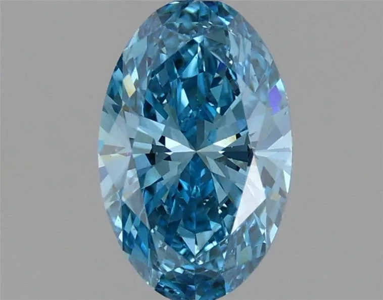 1.08ct OVAL Fancy Vivid Blue VS2 Coloured Lab diamond
