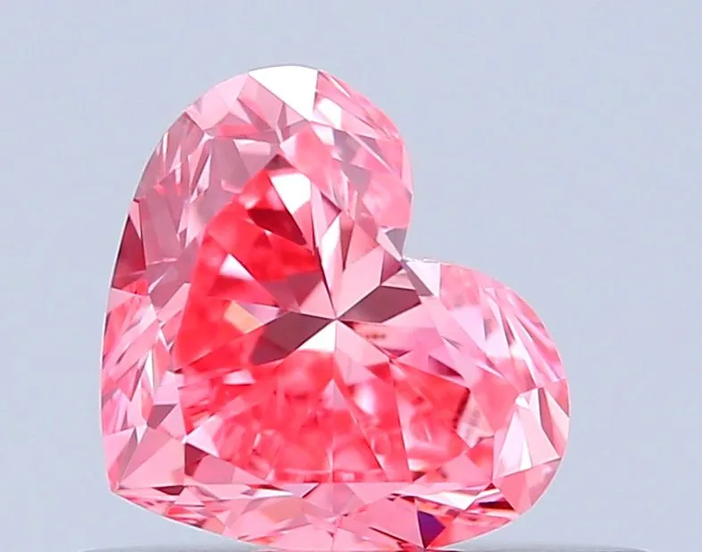 0.44ct HEART Fancy Vivid Pink IF Coloured Lab diamond