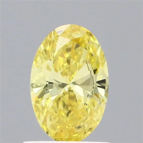 0.61ct OVAL Fancy Vivid Yellow VS1 Coloured Lab diamond