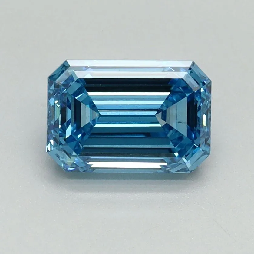 1.27ct EMERALD Fancy Vivid Blue VS1 Coloured Lab diamond