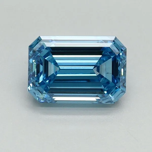 1.27ct EMERALD Fancy Vivid Blue VS1 Coloured Lab diamond