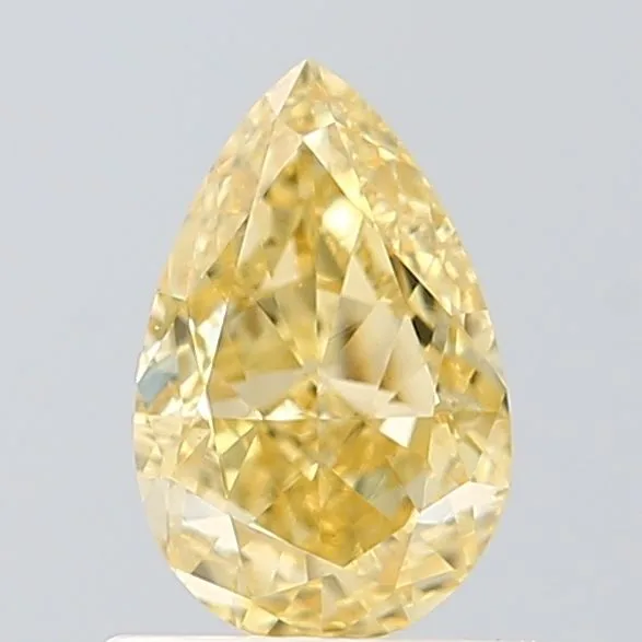 0.83ct PEAR Fancy Yellow VVS2 Coloured Lab diamond