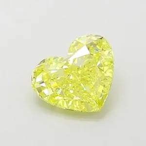 1.13ct HEART Fancy Vivid Yellow IF Coloured Lab diamond