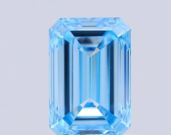 1.14ct EMERALD Fancy Vivid Blue VVS2 Coloured Lab diamond